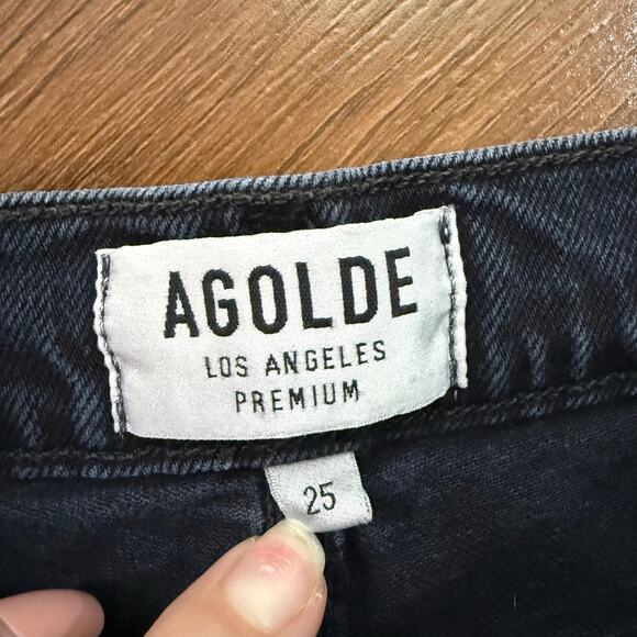 Agolde Nico High Rise Button Fly Slim Jeans Dark Wash Casual Minimalist Sz 25 - Picture 4 of 7